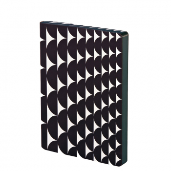 Nuuna, Notizbuch,Flex-Cover aus recyceltem Leder Seiten Punktraster,schwarz und weiss, bedruckt HALF FULL
